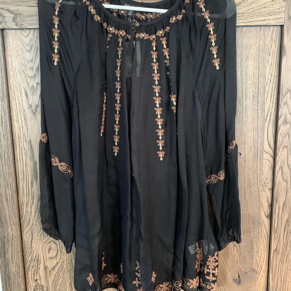 Lucky Brand - Black sheer dress blouse - Size 1XL